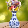 blue and white ceramic vase