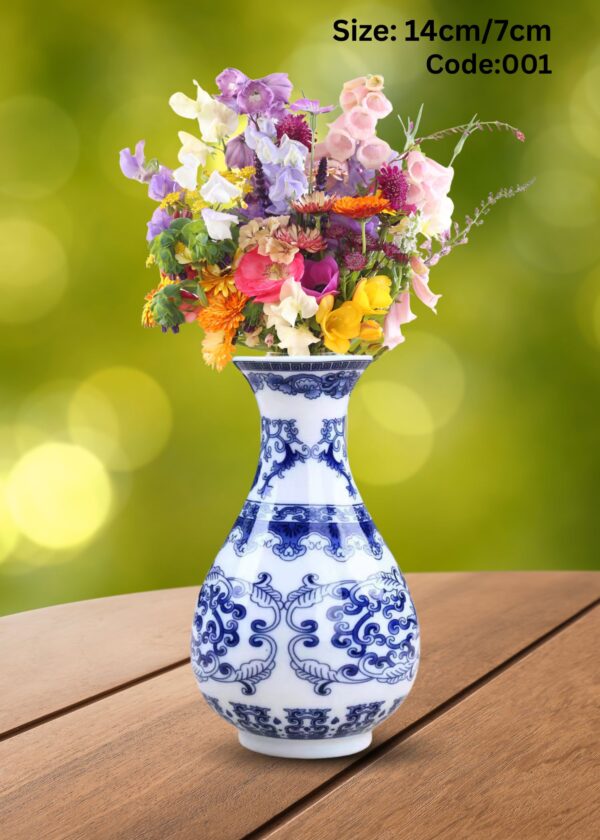 blue and white ceramic vase
