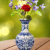 blue and white ceramic vase