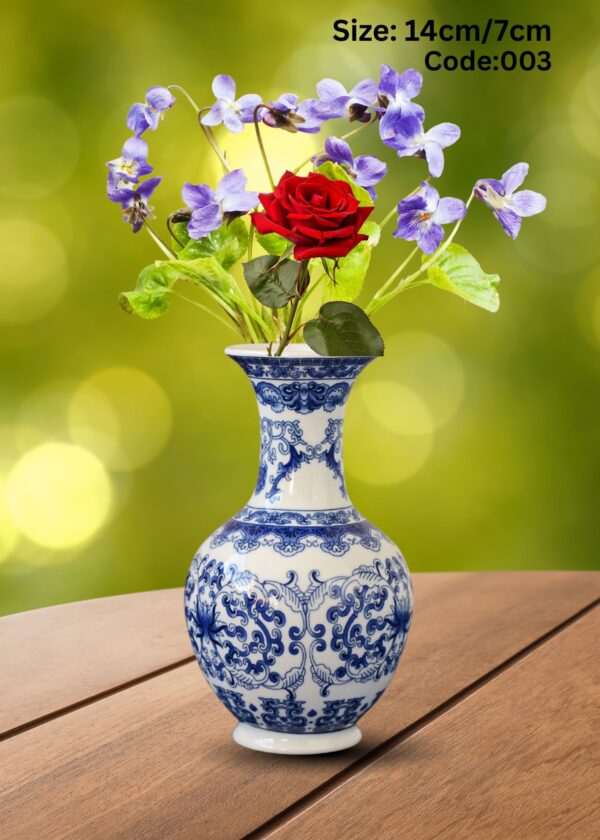 blue and white ceramic vase